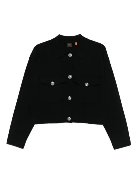 BOSS flap-pocket button-front cardigan