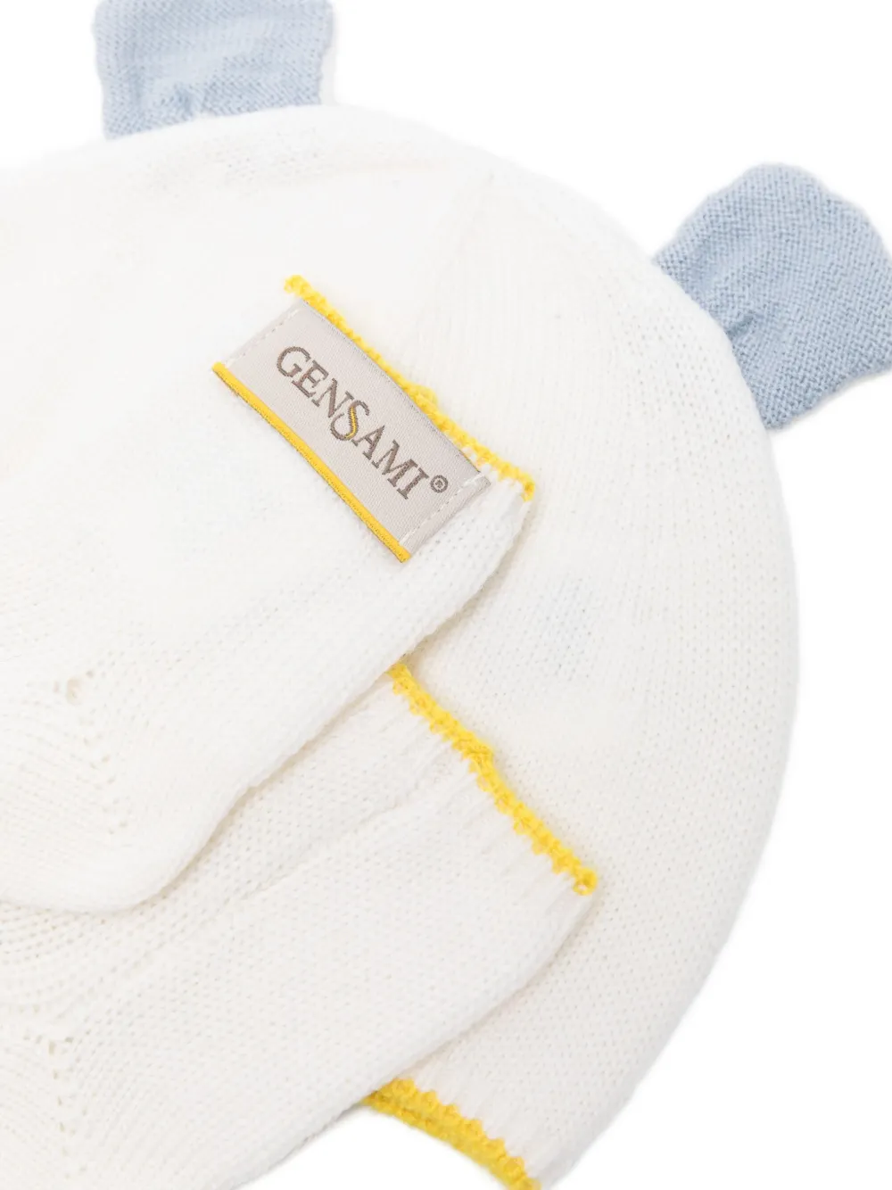 Gensami kids Muts en sokken met contrasterende afwerking Wit