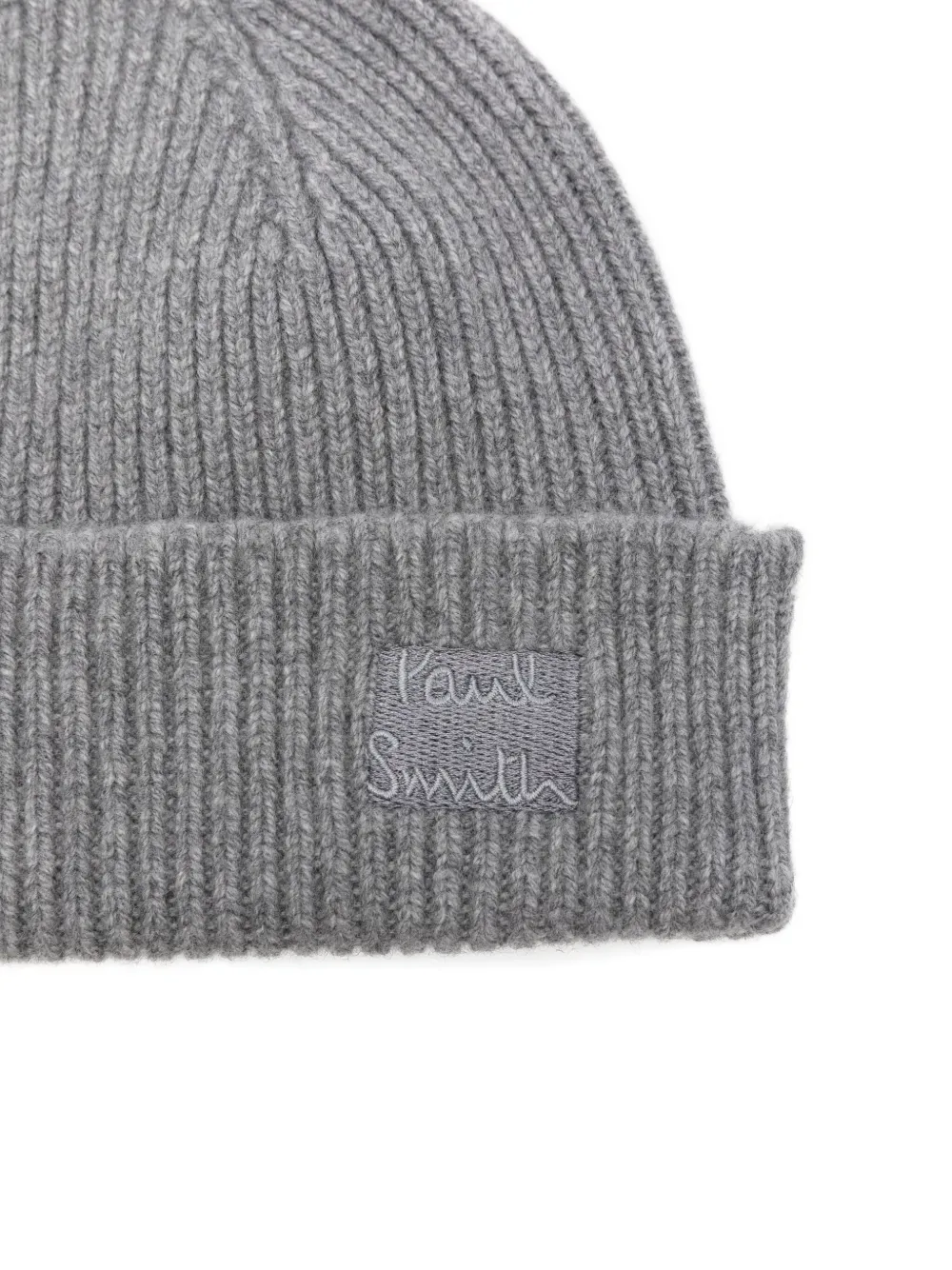 Paul Smith Ribbed-knit Beanie In Gray