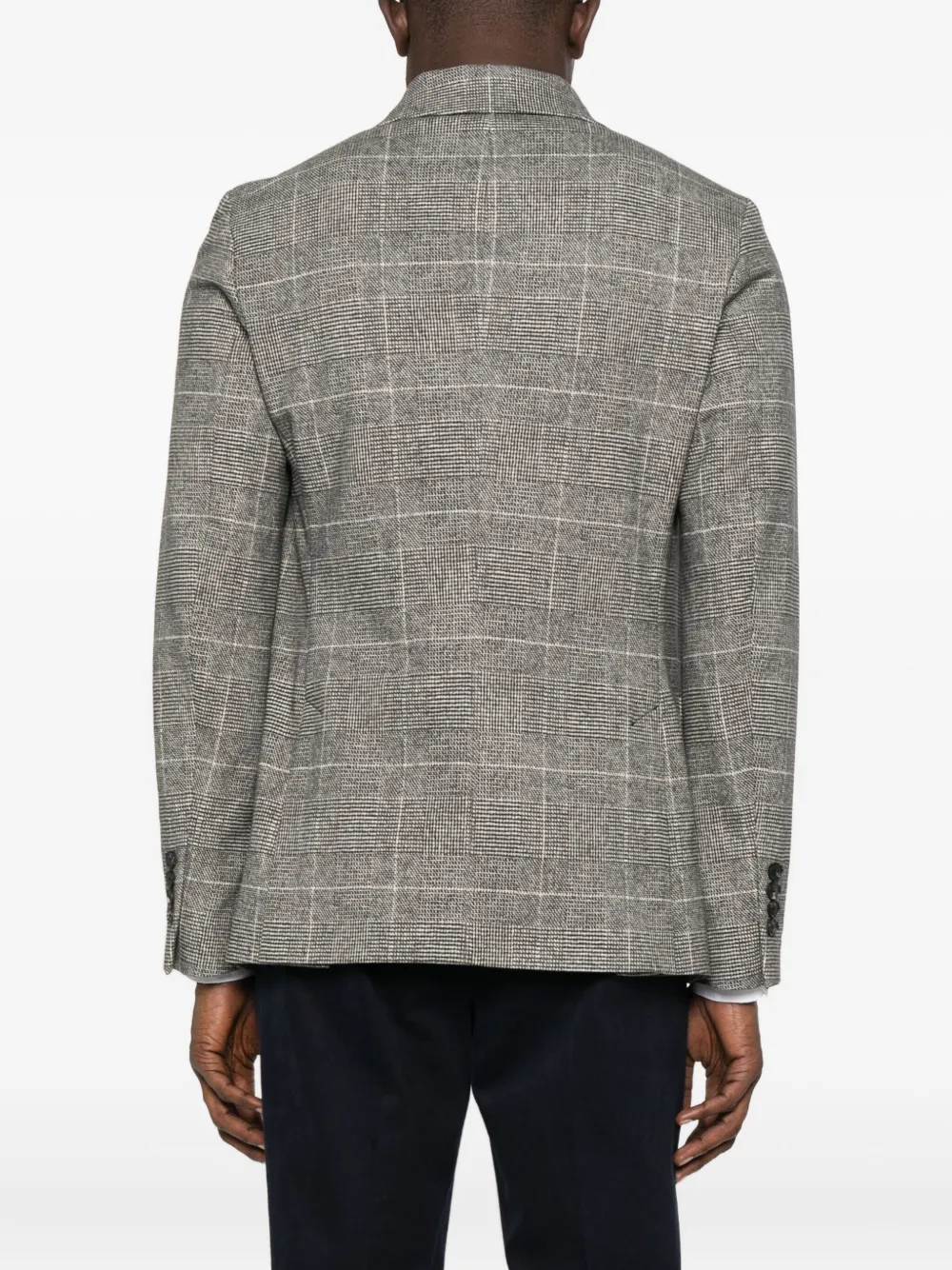 Circolo 1901 Double-breasted Checkered Blazer In Gray
