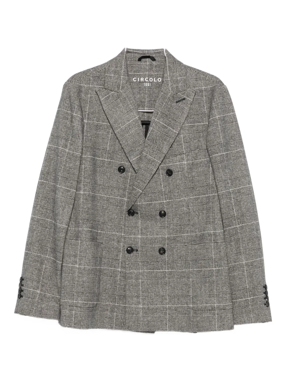 Circolo 1901 Double-breasted Checkered Blazer In Gray