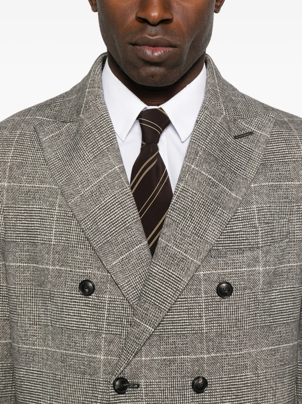 Circolo 1901 Double-breasted Checkered Blazer In Gray