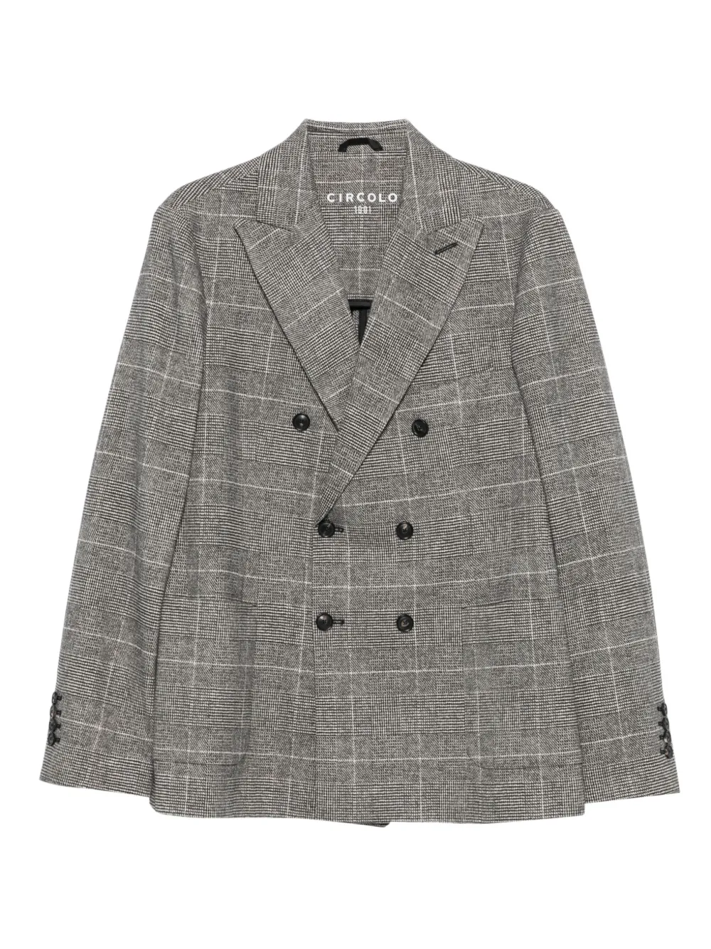 Circolo 1901 double-breasted check-print blazer | Grey | Image 1