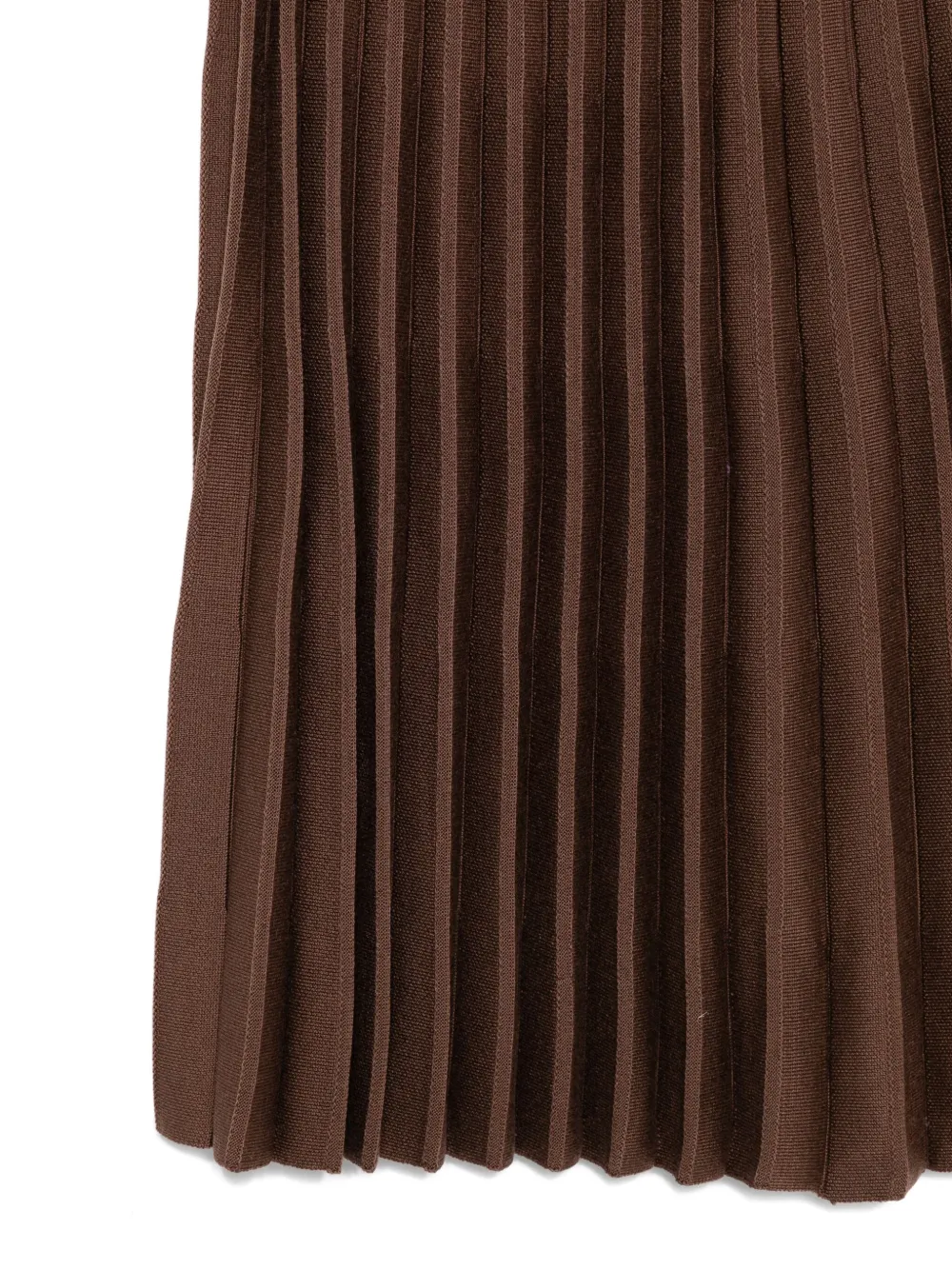 Mrz Pleated Knit Skirt In Brown