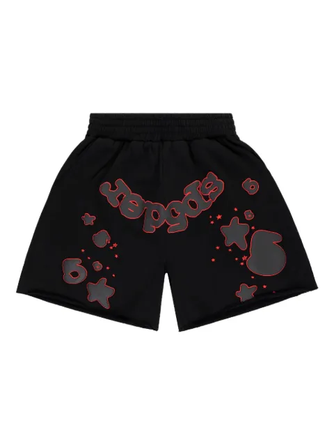 SP5DER logo-print cotton shorts
