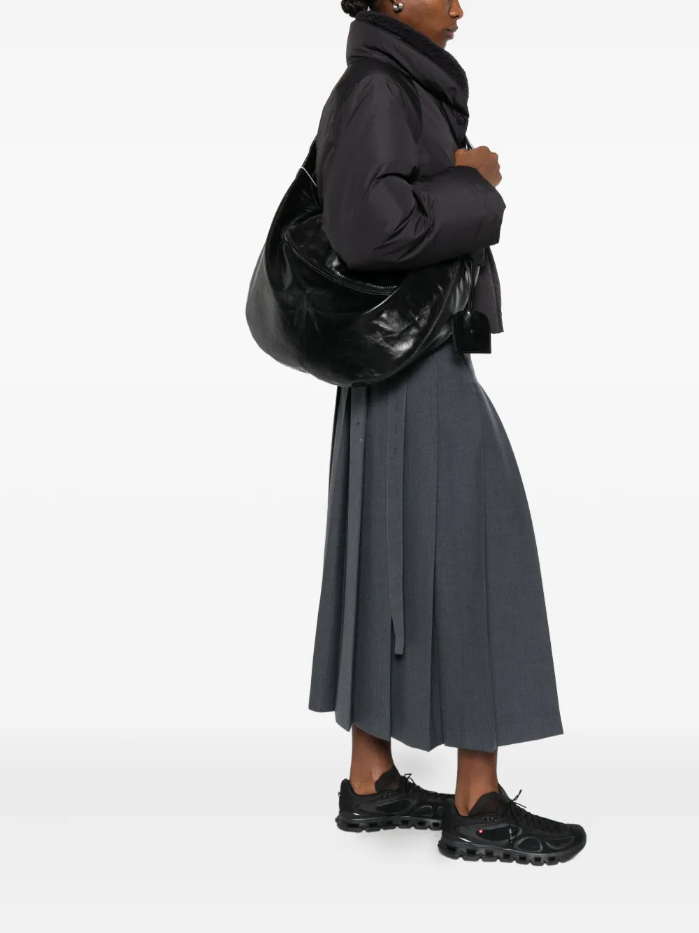 Low Classic Schoudertas met rits - Zwart