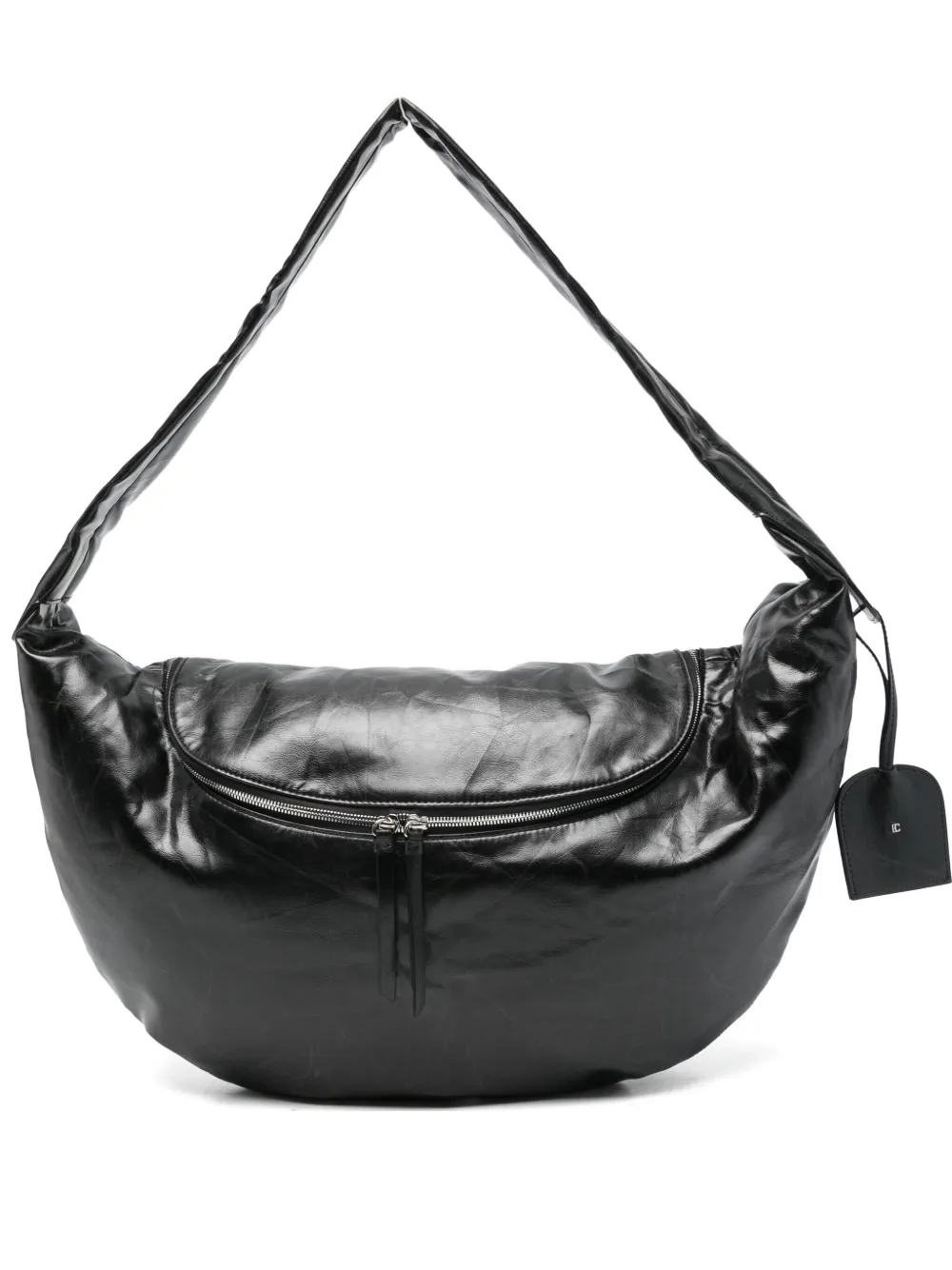 Low Classic curved zip shoulder bag - Nero