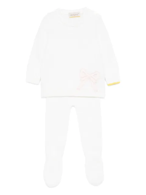 Gensami kids embroidered bow babywear set