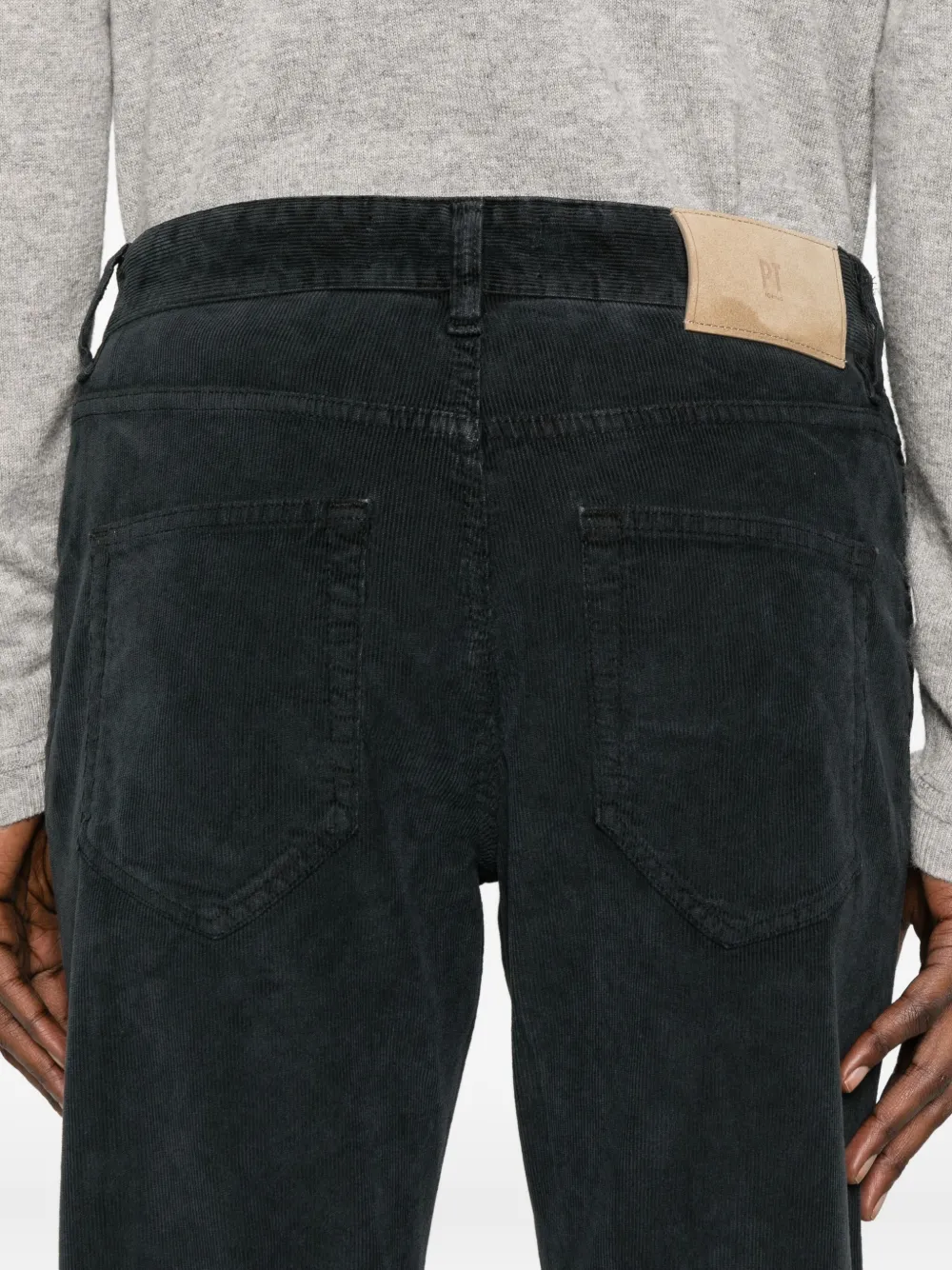 PT Torino Ribfluwelen broek Zwart