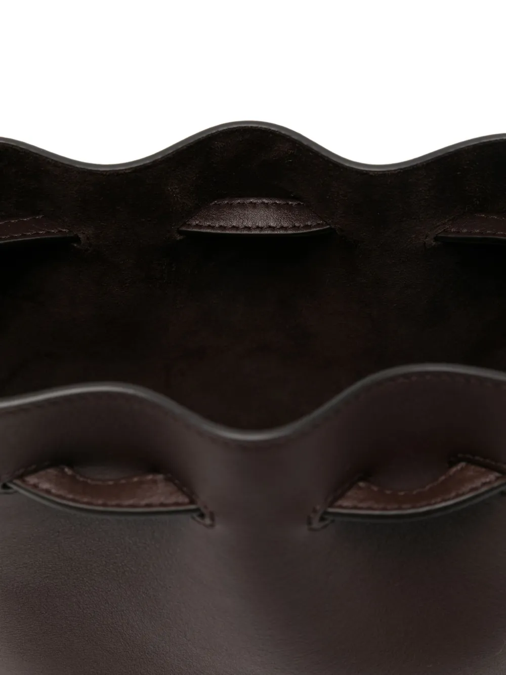Valentino Garavani Chocolate Leather Vlogo Signature Bucket Bag In Brown