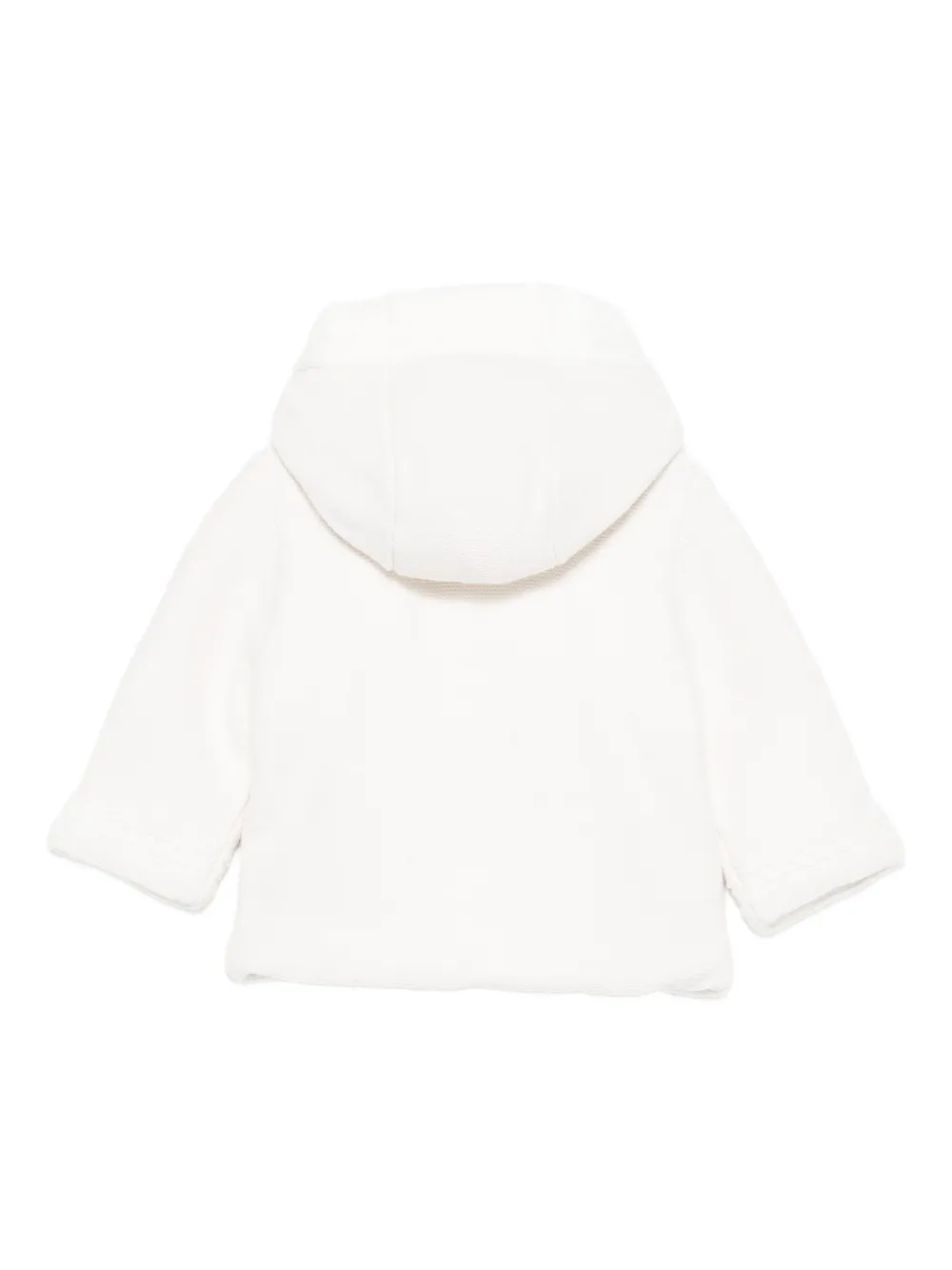 Tartine Et Chocolat Hooded Cable-knit Cardigan In White
