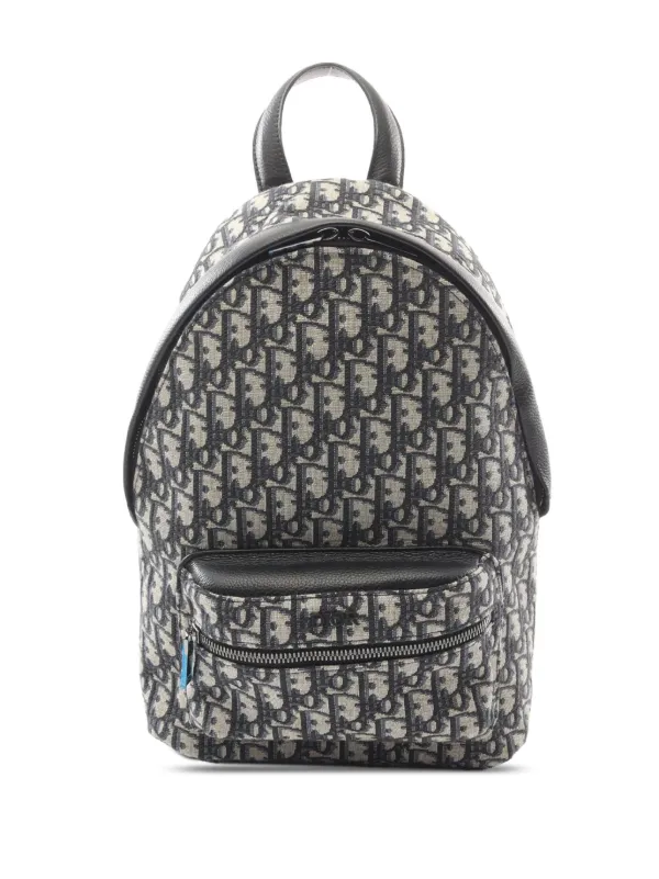 dior backpack mini splatter paint Classic Dior Back Pack Kids' Mini Rider Backpack Beige And Black Dior  Oblique Jacquard DIOR