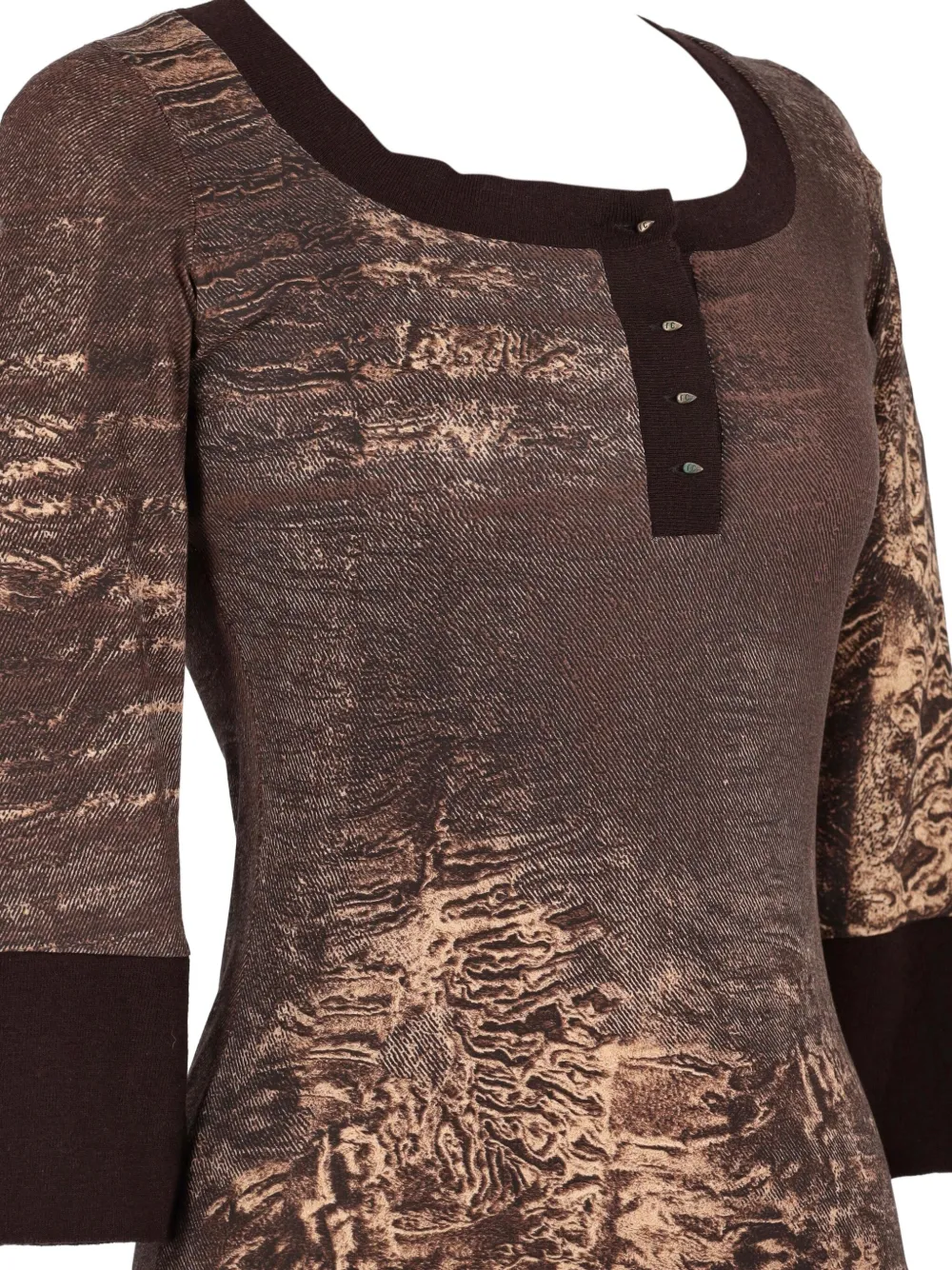 Pre-owned Roberto Cavalli Printed T-shirt In Brown