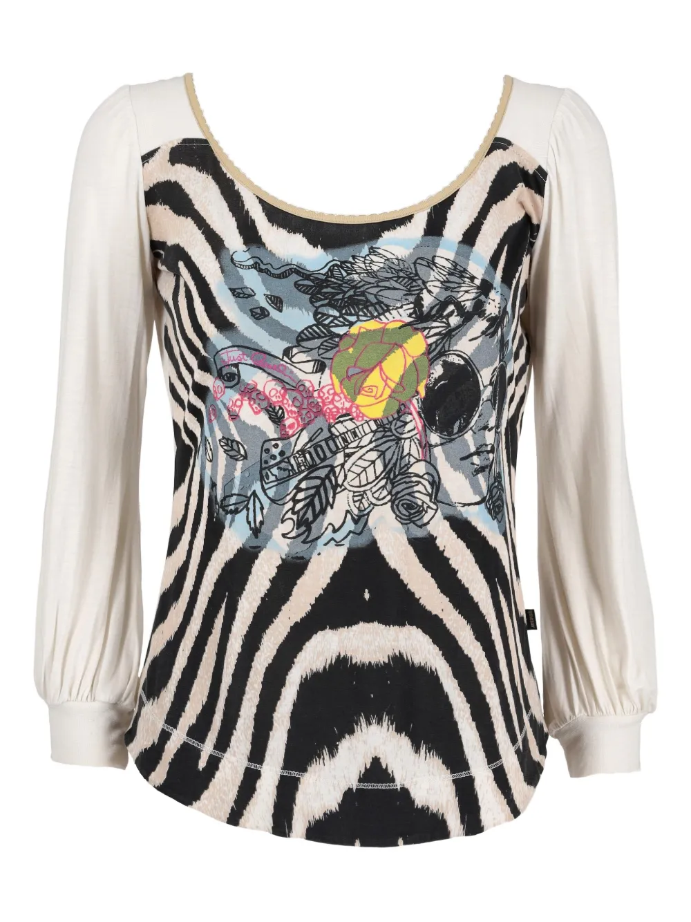 Just Cavalli ゼブラプリント Tシャツ - ホワイト Just Cavalli ゼブラプリント Tシャツ - ホワイト