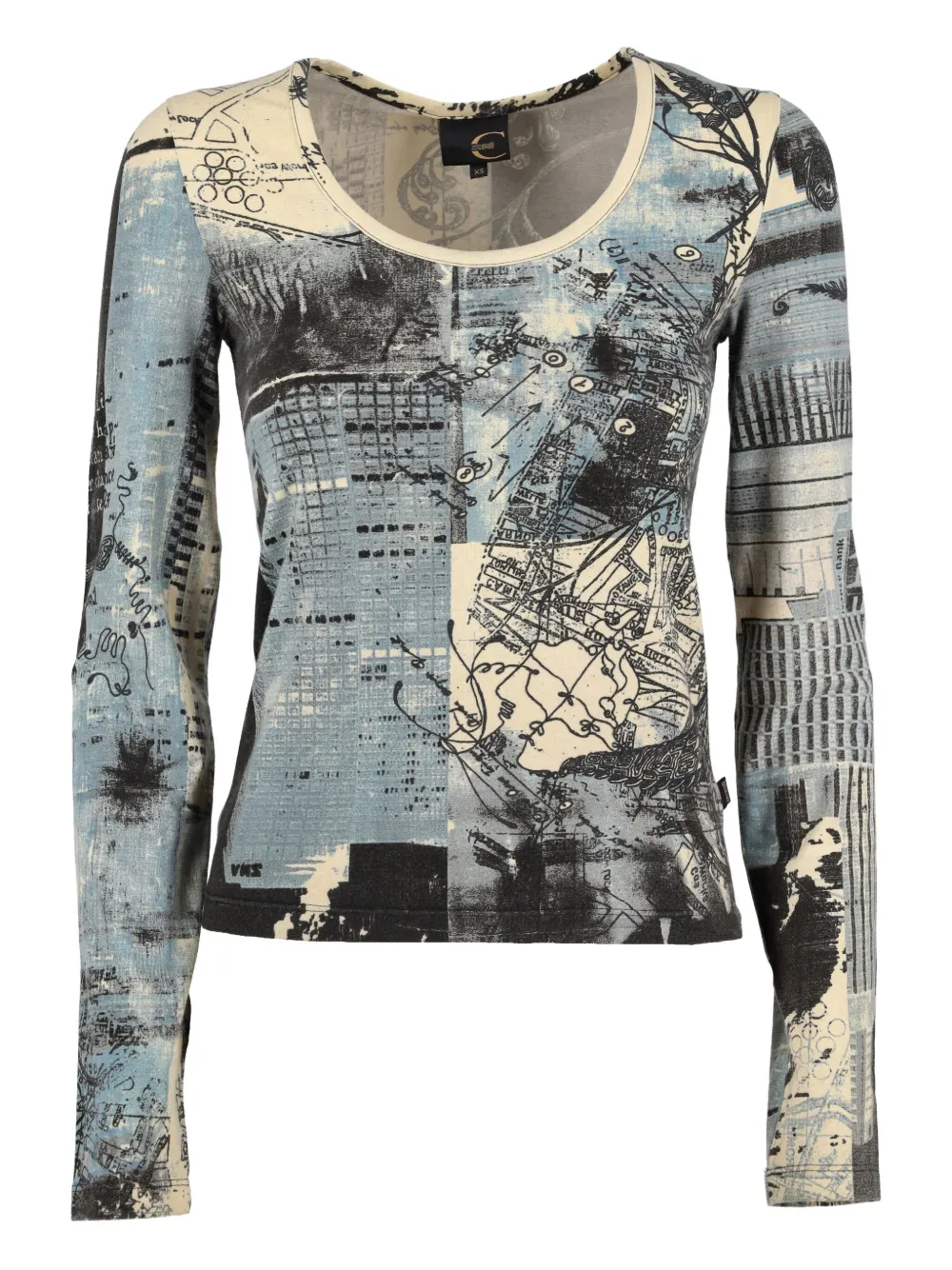 Just Cavalli تيشيرت بطبعة خريطة | أزرق | Image 1