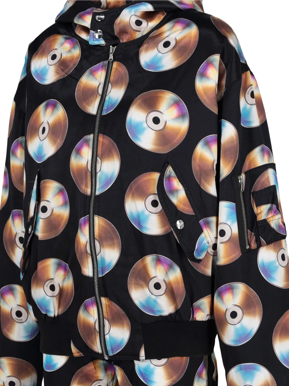 Pre-owned Moschino X H&m Discs-print Trousers (set Of Two) In Black