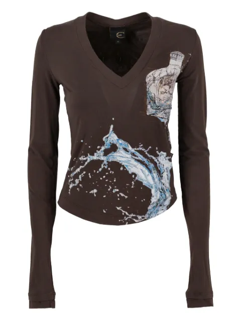 Just Cavalli wave-print top