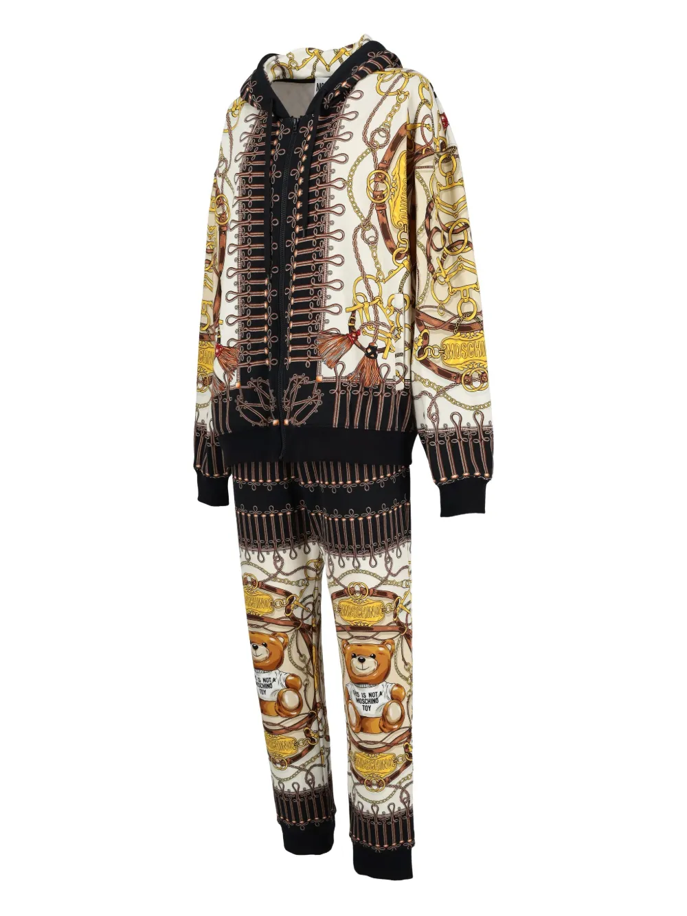 Pre-owned Moschino 2022-2023 Chain-print Tracksuit In Brown