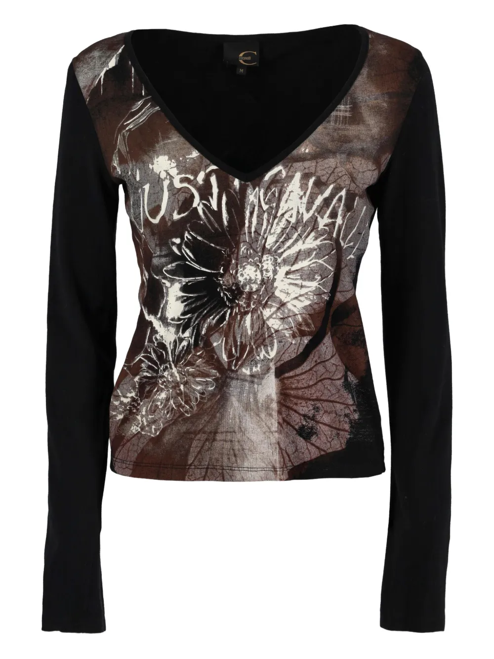 Just Cavalli サンフラワープリント Tシャツ - ブラック Just Cavalli サンフラワープリント Tシャツ - ブラック
