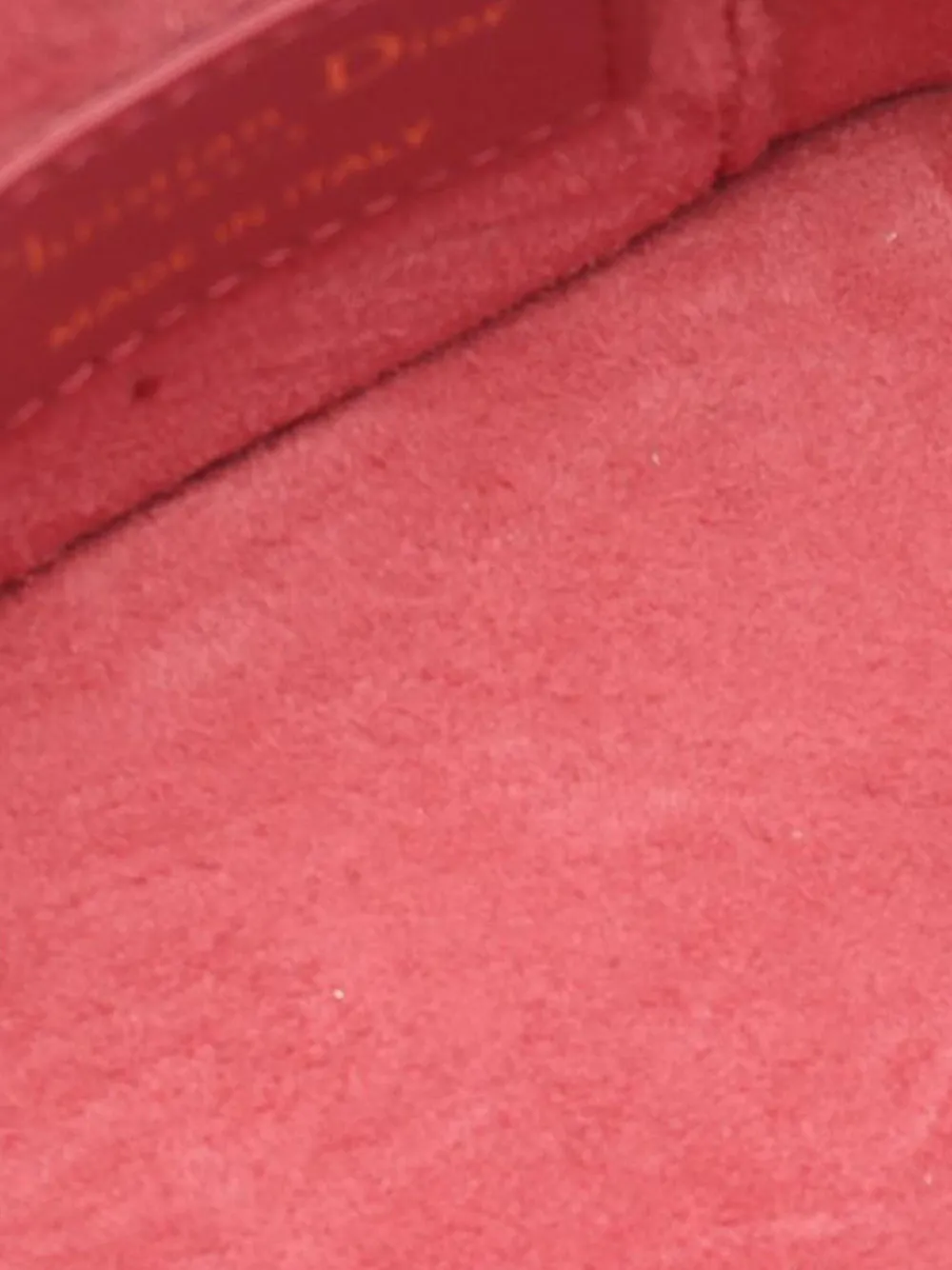 Pre-owned Dior 2021-2025 Micro Lambskin Cannage Lady  Vanity Case Satchel In Red