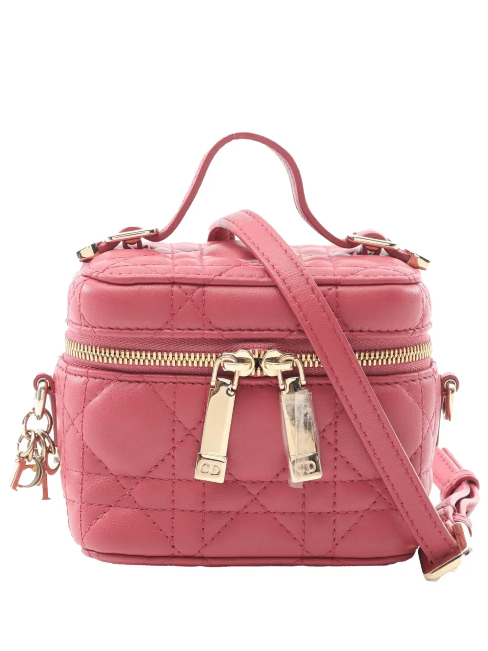 Christian Dior Pre-Owned 2021-2025 マイクロ ラムスキン カナージュ レディ ディオール バニティケース Christian Dior Pre-Owned 2021-2025 マイクロ ラムスキン カナージュ レディ ディオール バニティケース