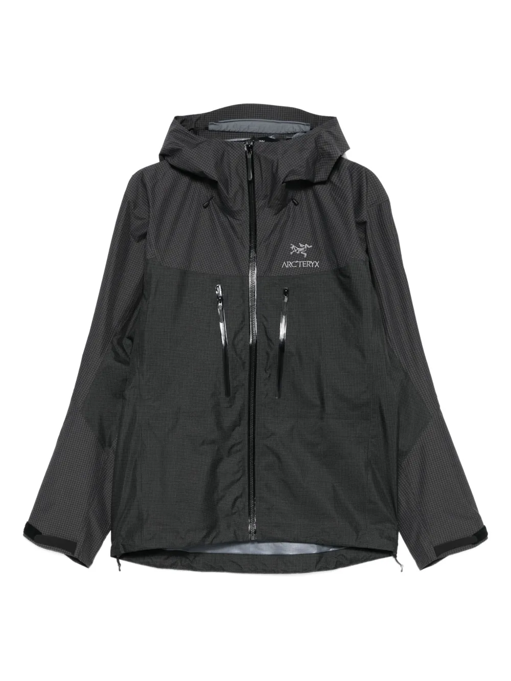 Arc'teryx Alpha Grid-pattern Hooded Performance Jacket In Black