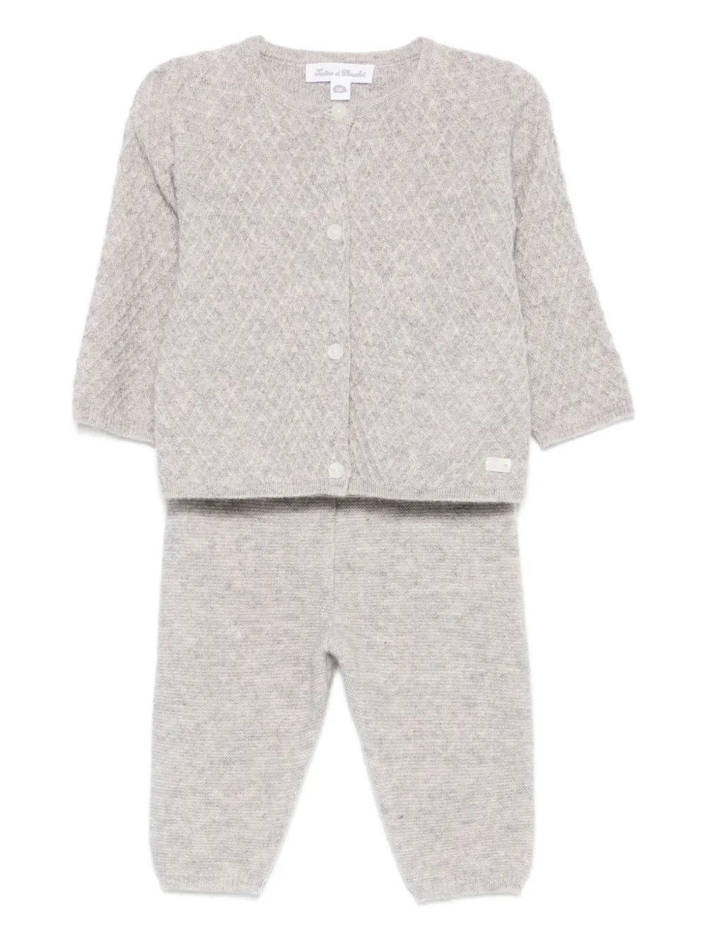 Tartine Et Chocolat Cashmere Trousers (set Of Two) In Gray