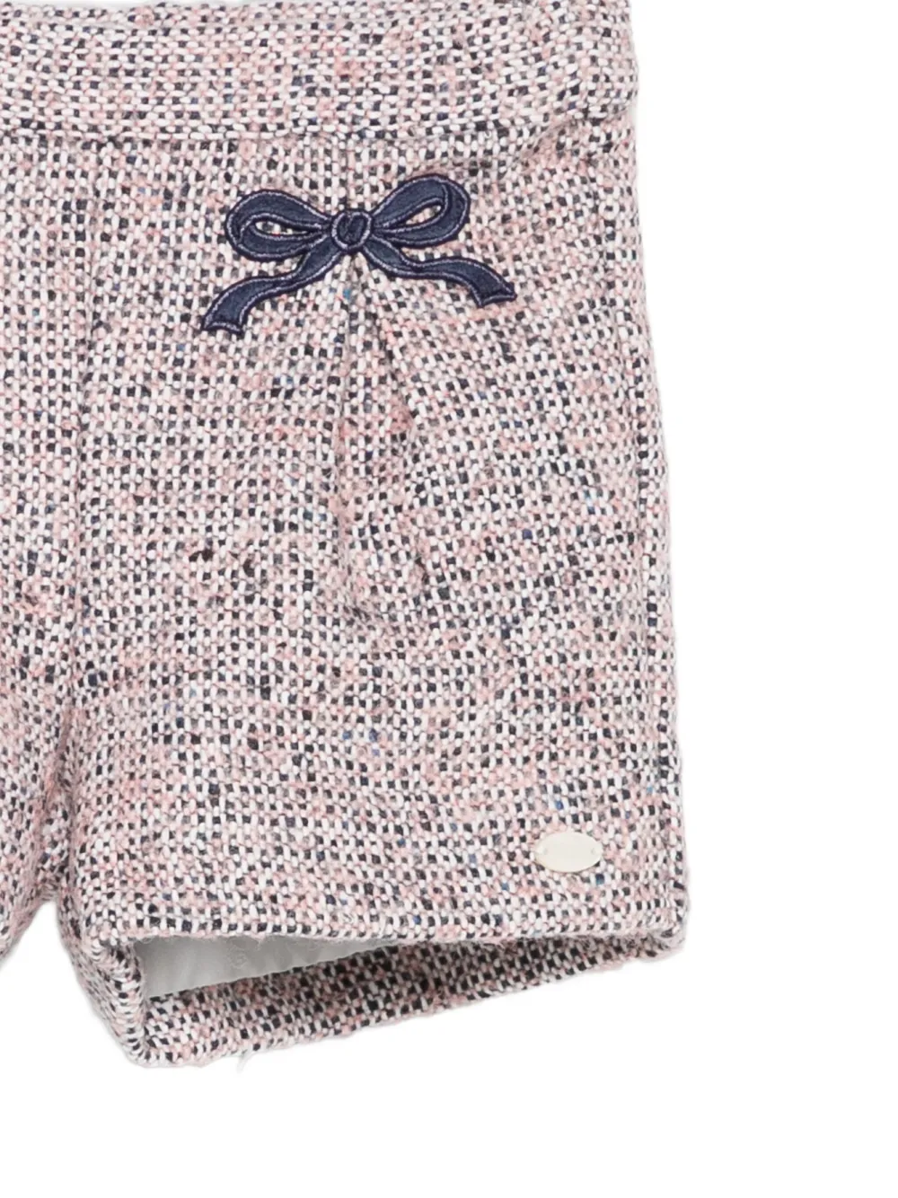 Tartine Et Chocolat Bow-detail Tweed Shorts In Pink