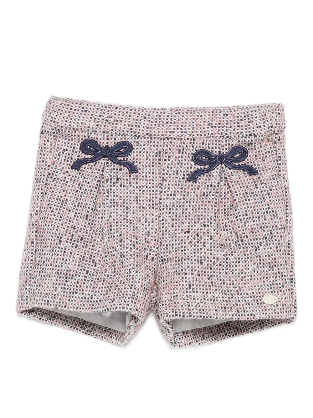 Tartine Et Chocolat Bow-detail Tweed Shorts In Pink