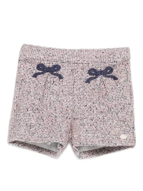 Tartine Et Chocolat bow-detail tweed shorts