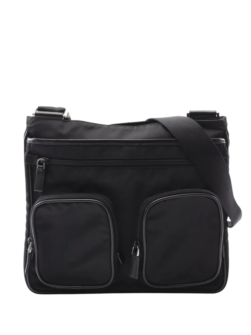 Prada Pre-Owned 2013-2025 Saffiano Trimmed Tessuto Zip Top crossbody bag | Black | Image 1