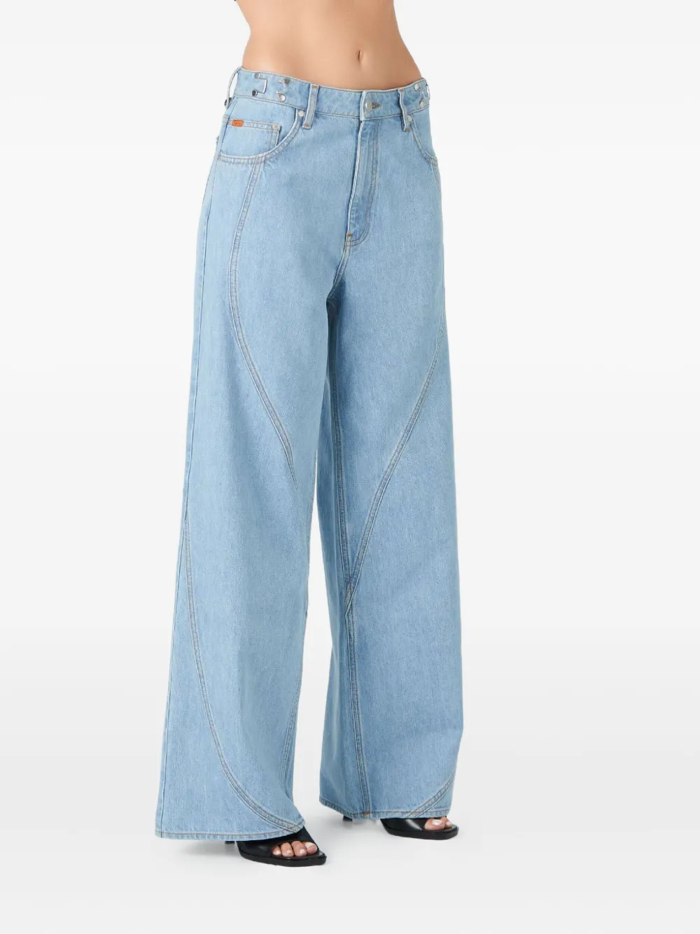 No44 Curved-seam Jeans In Blue