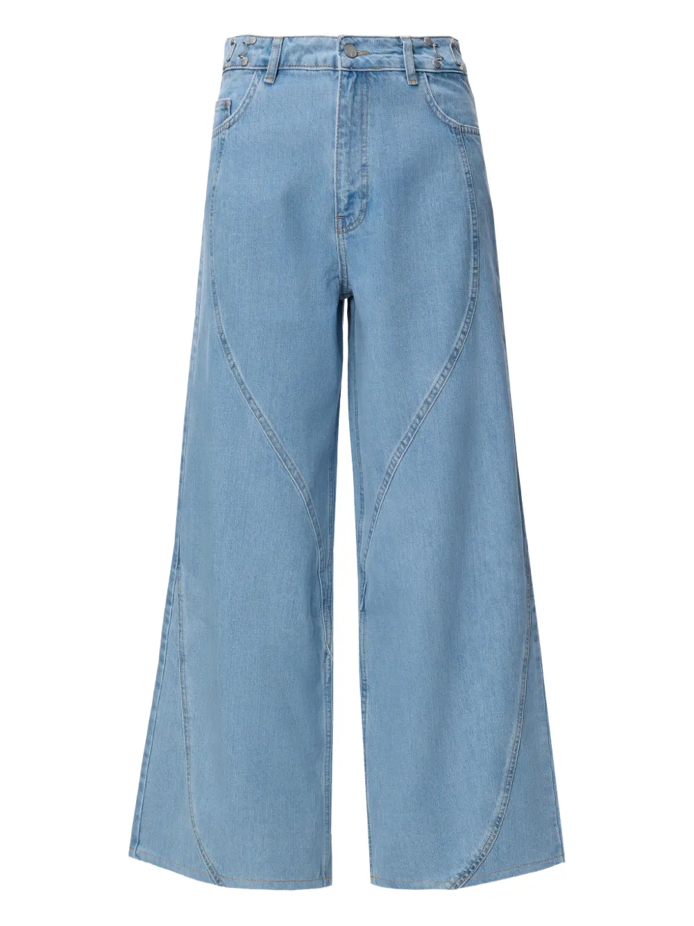 No44 Curved-seam Jeans In Blue