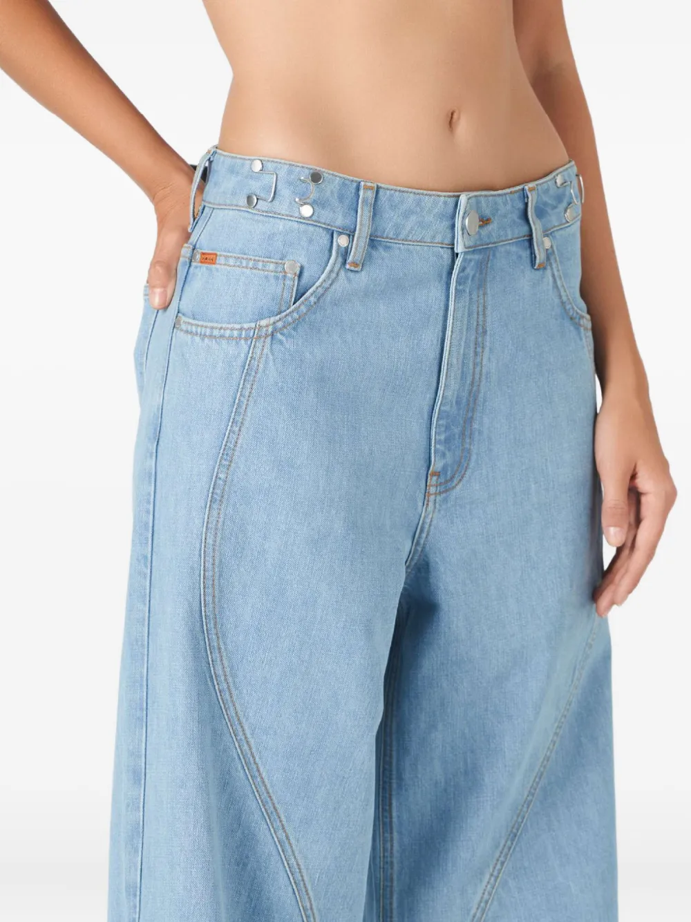 No44 Curved-seam Jeans In Blue