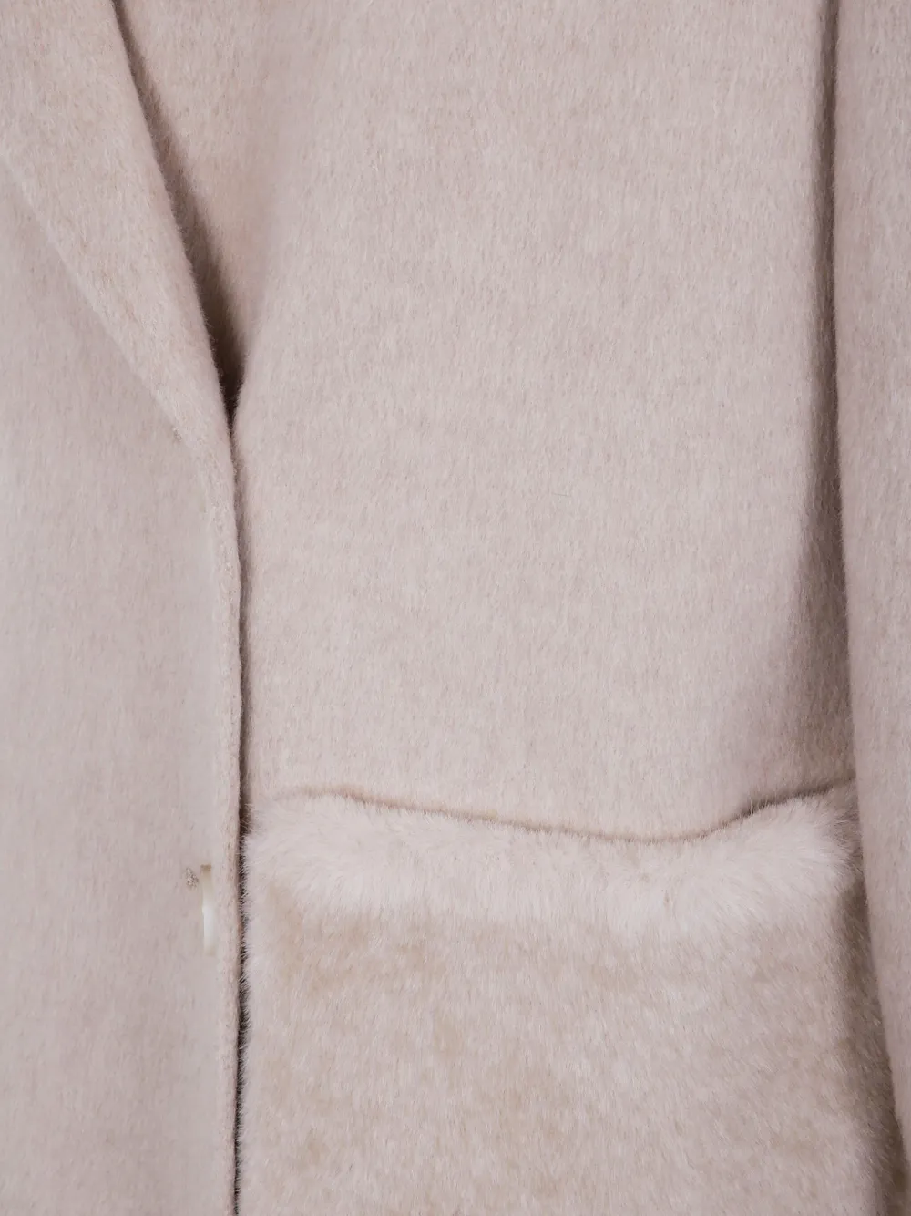 Valentini 1972 Faux-fur Trim Double-breasted Coat In Neutral