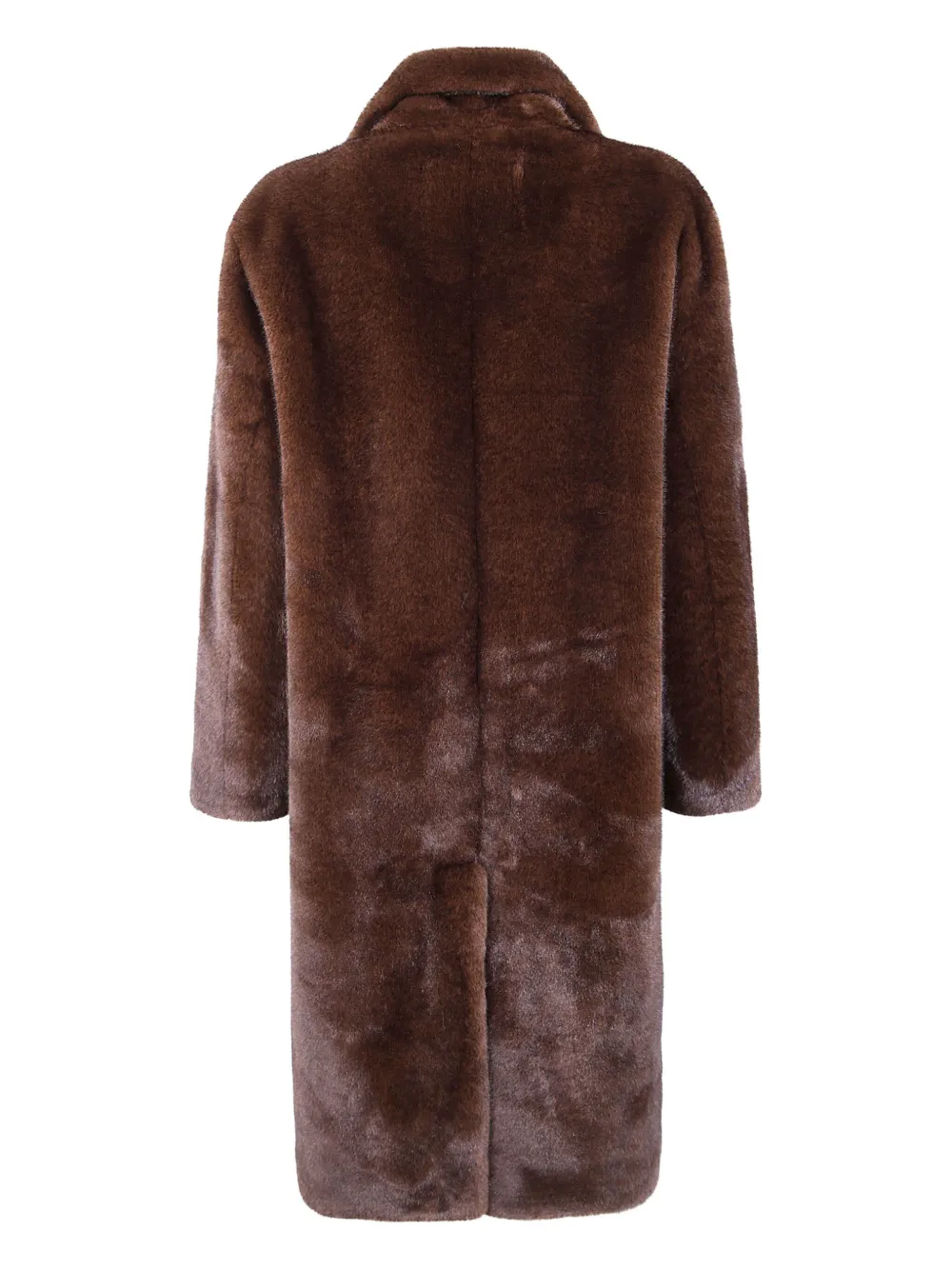 Valentini 1972 Double-breasted Faux-fur Coat In Brown
