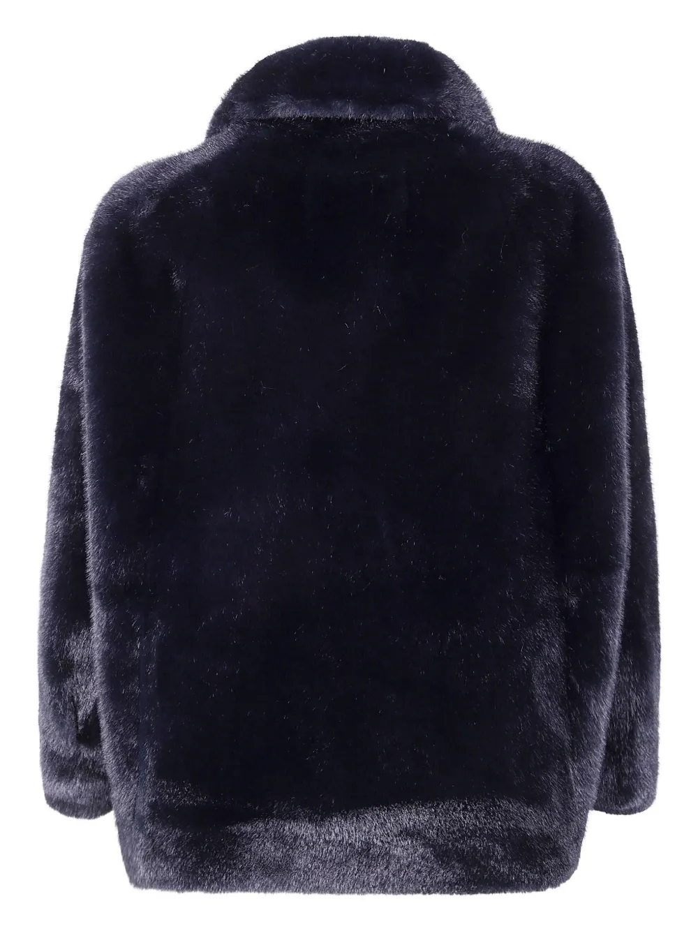Valentini 1972 Buttoned Faux-fur Jacket In Blue