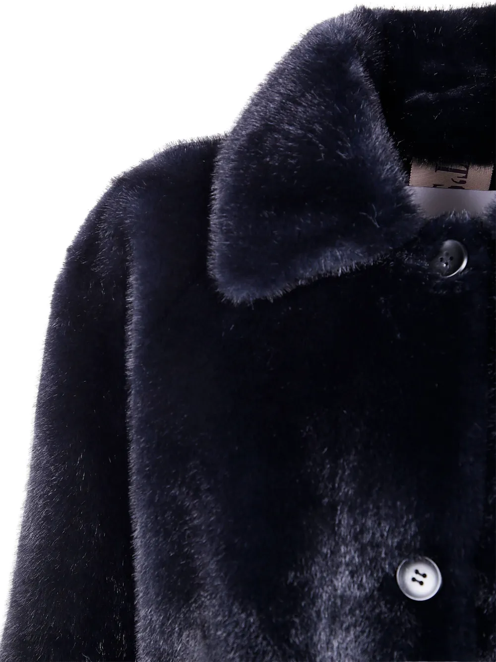 Valentini 1972 Buttoned Faux-fur Jacket In Blue