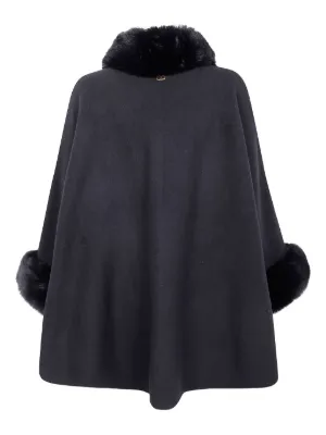 定価2.6万円 Bibiy　MELINDA CAPE ポンチョ　コート　ブラック 新品】Bibiy MELINDA CAPE ケープコート ポンチョコート