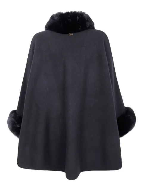 TWINSET faux-fur trim cape