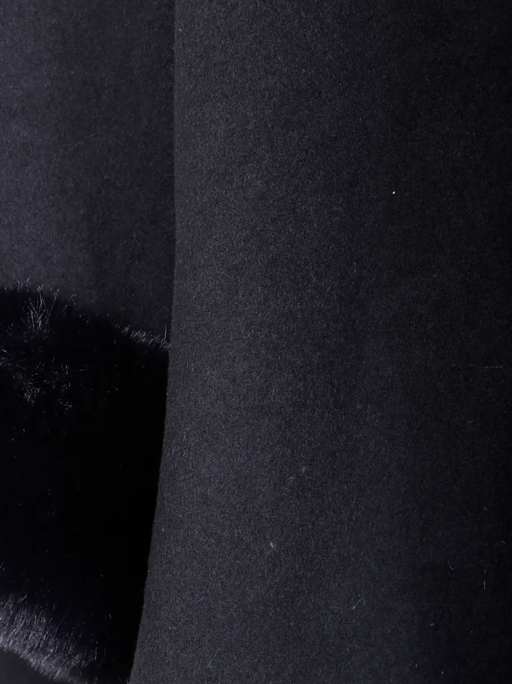 Twinset Faux-fur Trim Cape In Black