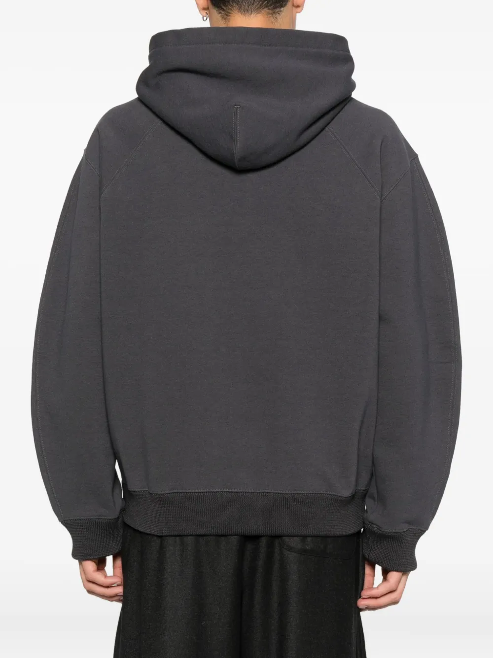 Jil Sander Hoodie met logo-label Zwart