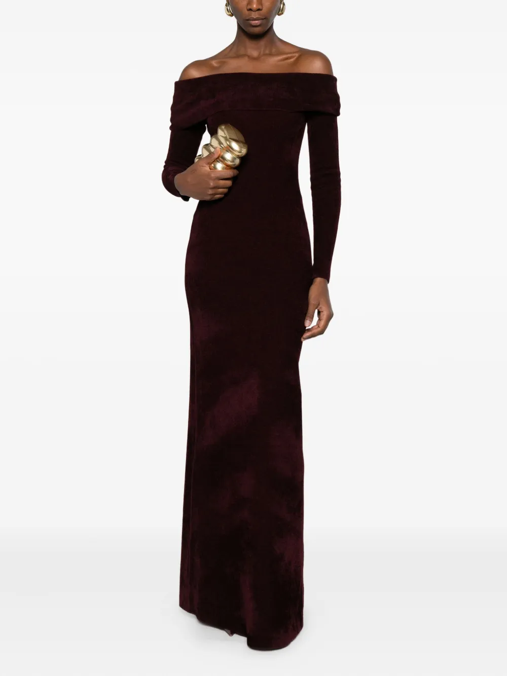 Elisabetta Franchi off-the-shoulder belted dress - Rood
