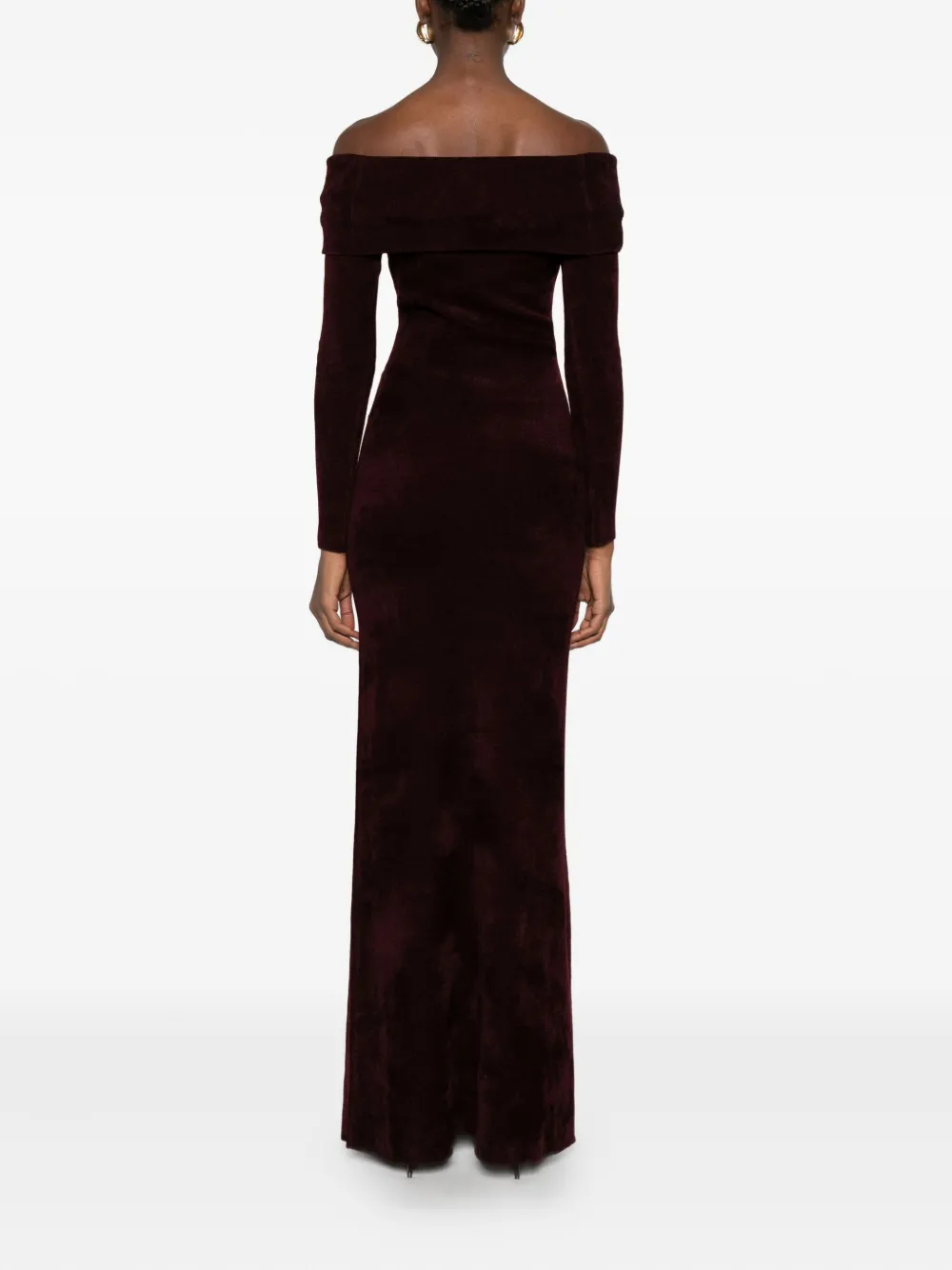 Elisabetta Franchi Off-the-shoulder Belted Dress In Red