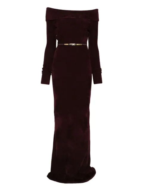 Elisabetta Franchi off-the-shoulder belted dress