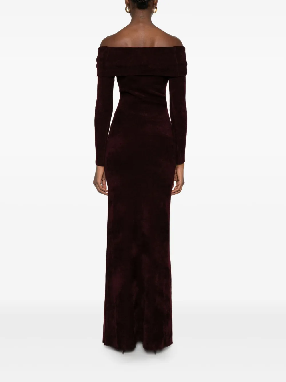 Elisabetta Franchi Off-shoulder jurk met ceintuur Rood