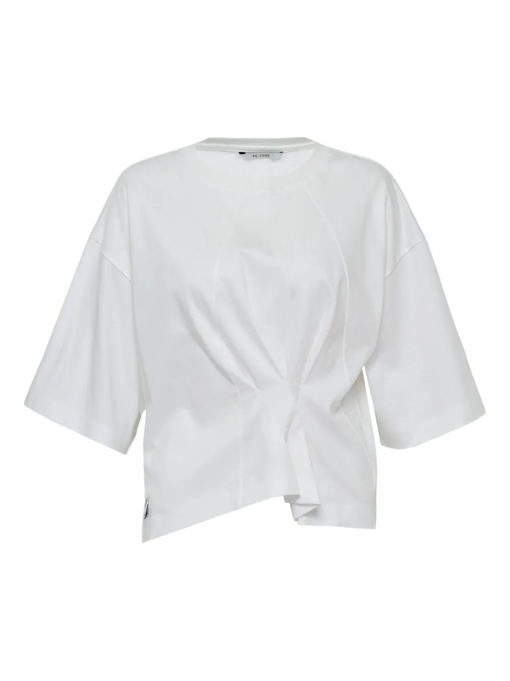 RE CODE gathered-detail T-shirt | White | Image 1