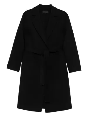 Theory mid-length Belted Coat | Black | FARFETCH ZA