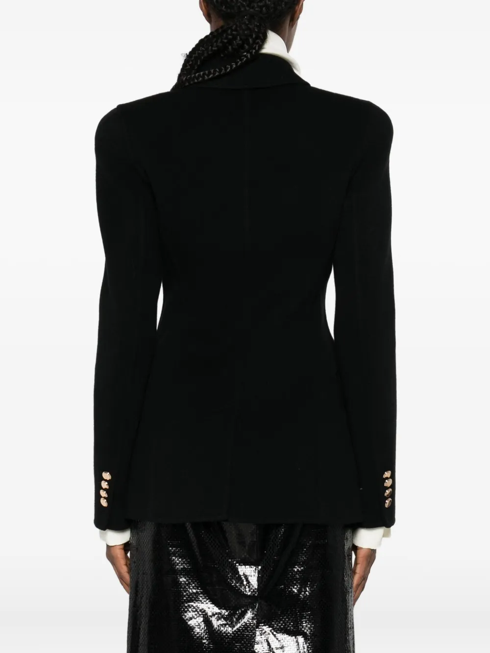 Gabriela Hearst Cashmere Double-breasted Fitted Jacket In Black