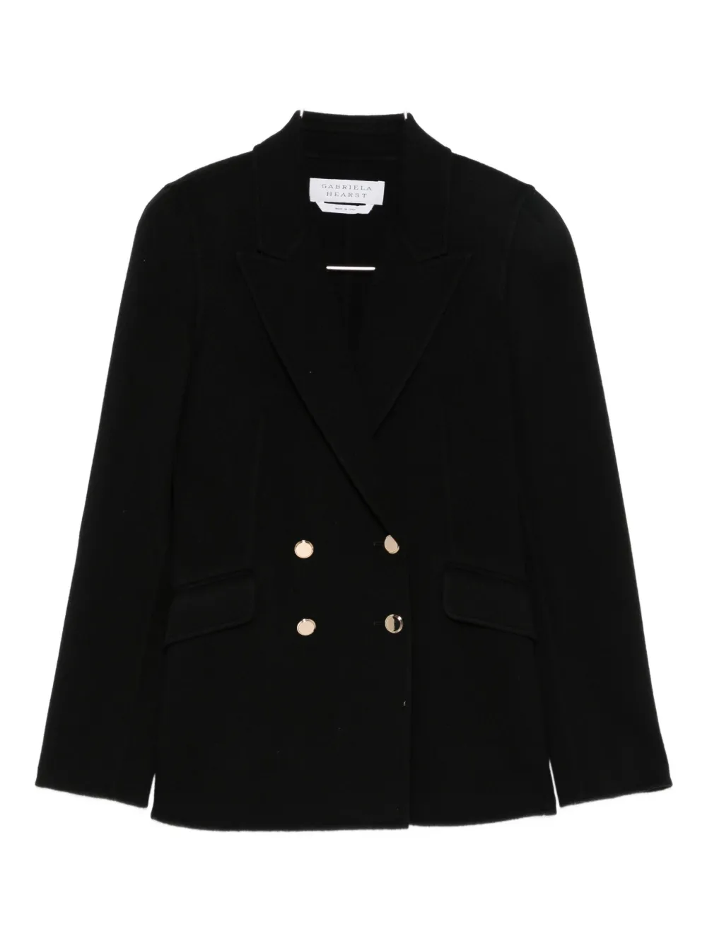 Gabriela Hearst Cashmere Double-breasted Fitted Jacket In Black